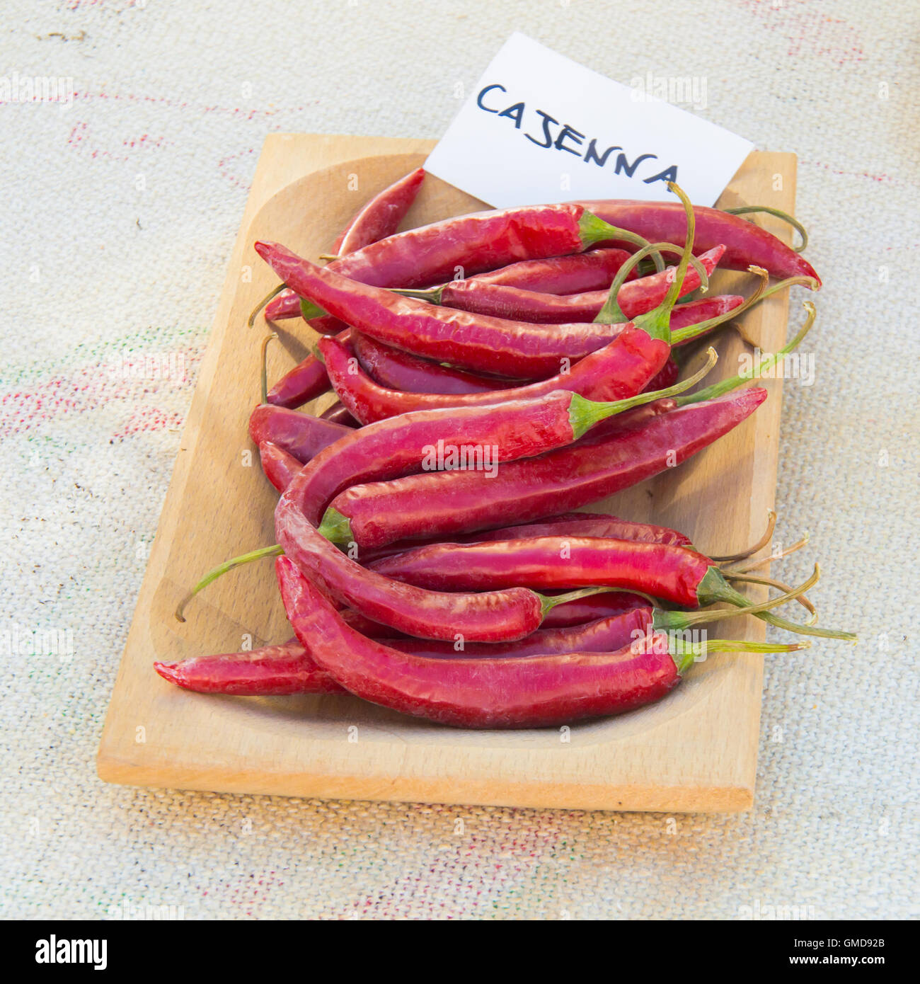 Cayenne red pepper close up Stock Photo