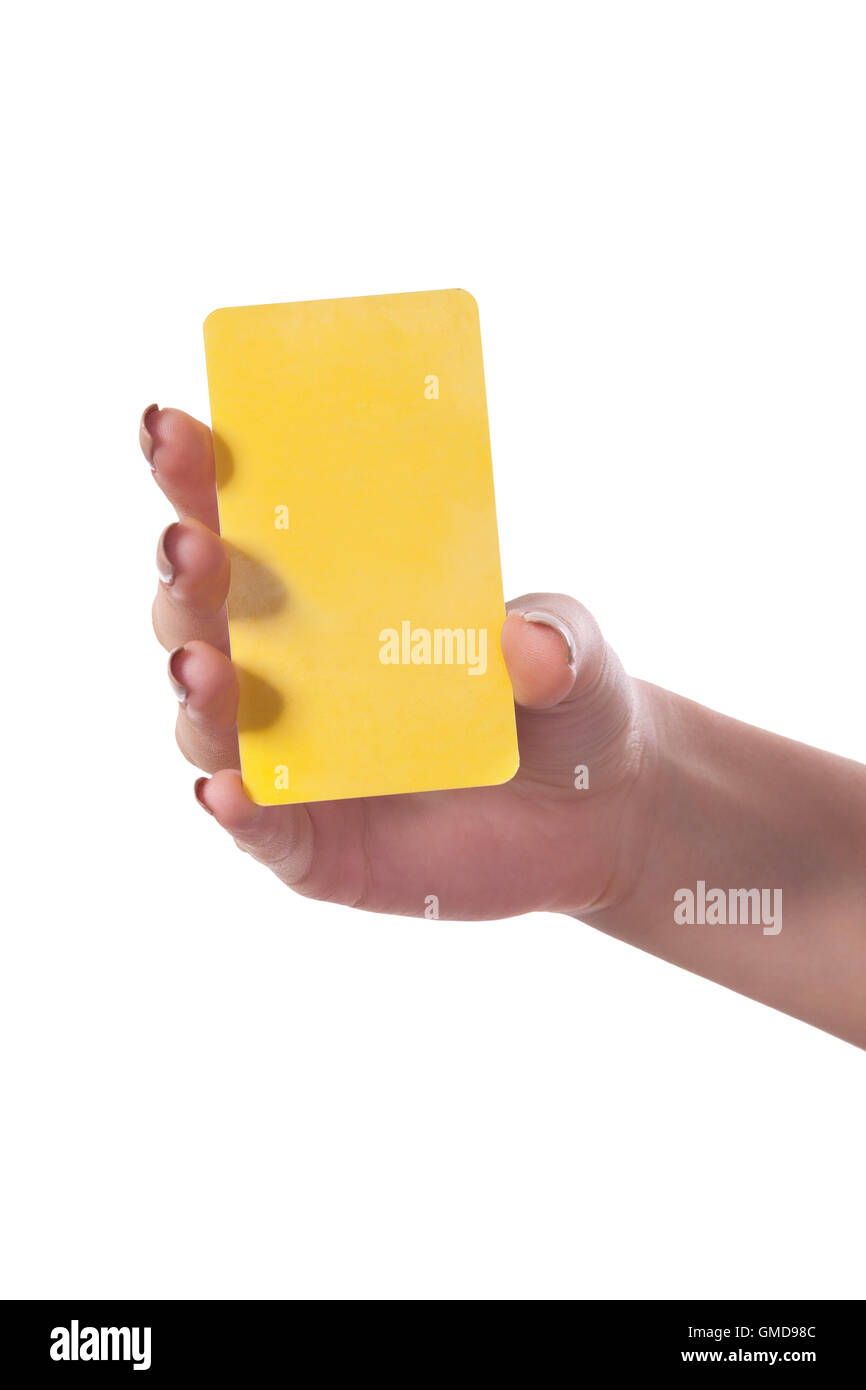 Businesswoman's hand holding blank business card Stock Photo - Alamy