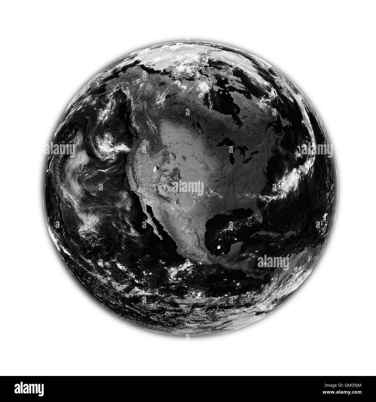 North America on black Earth Stock Photo Alamy
