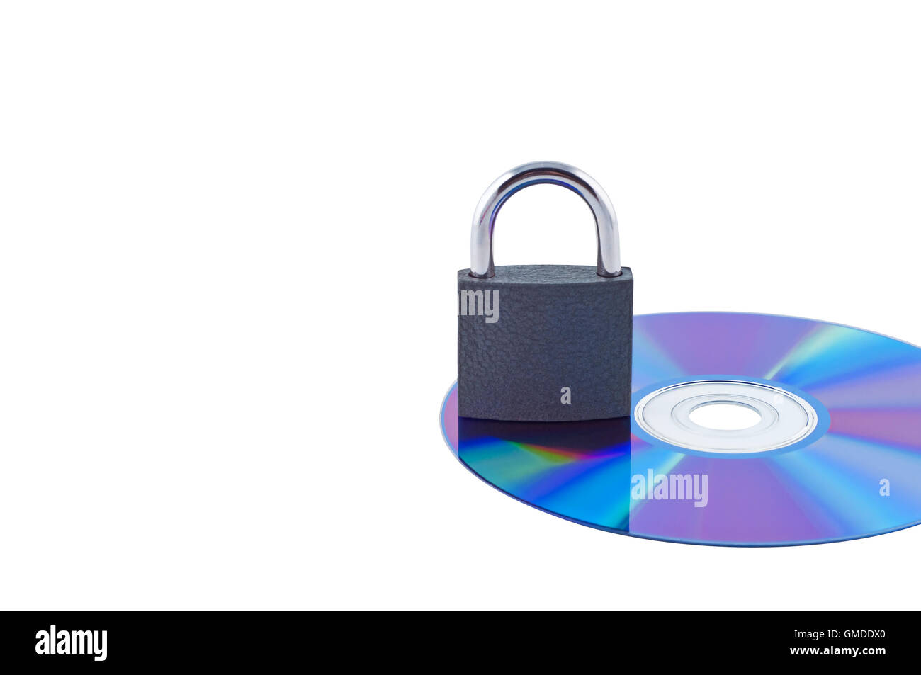 Lock on a cd isolated on white Stock Photo Alamy