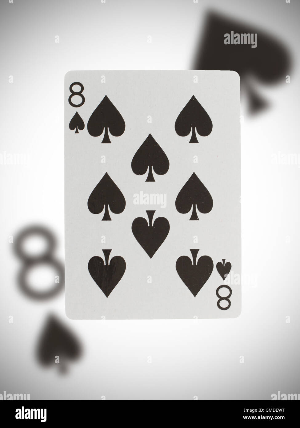 Playing card, eight of spades Stock Photo Alamy