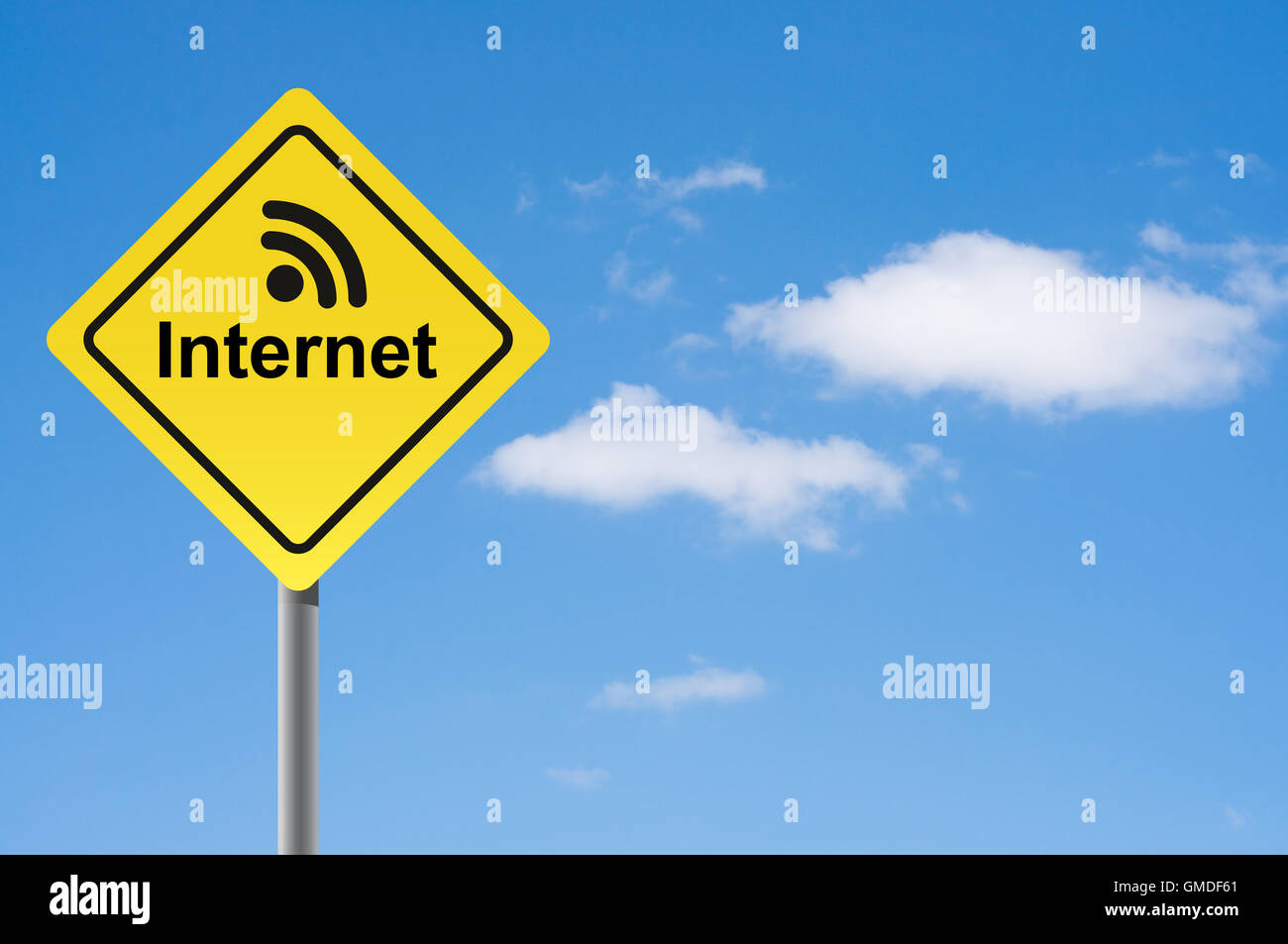 Sign internet broadcasting sky background Stock Photo - Alamy