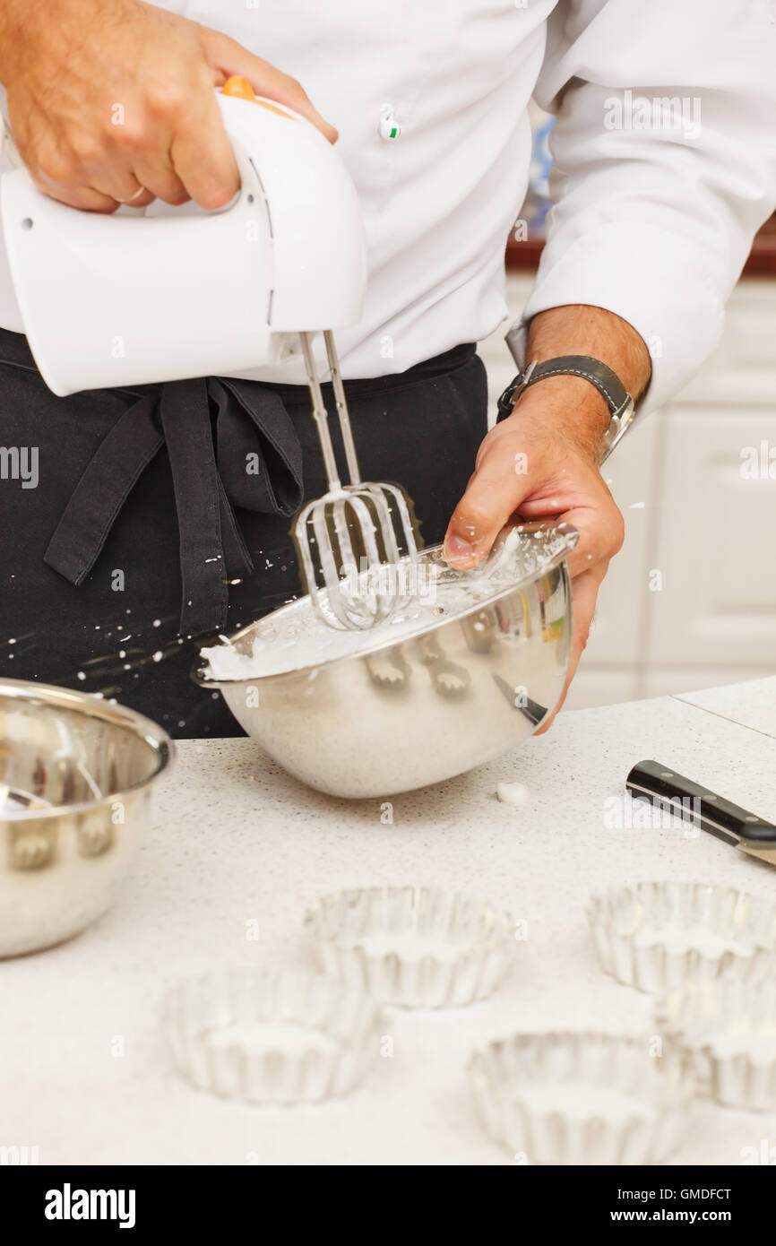 chef with mixer Stock Photo Alamy