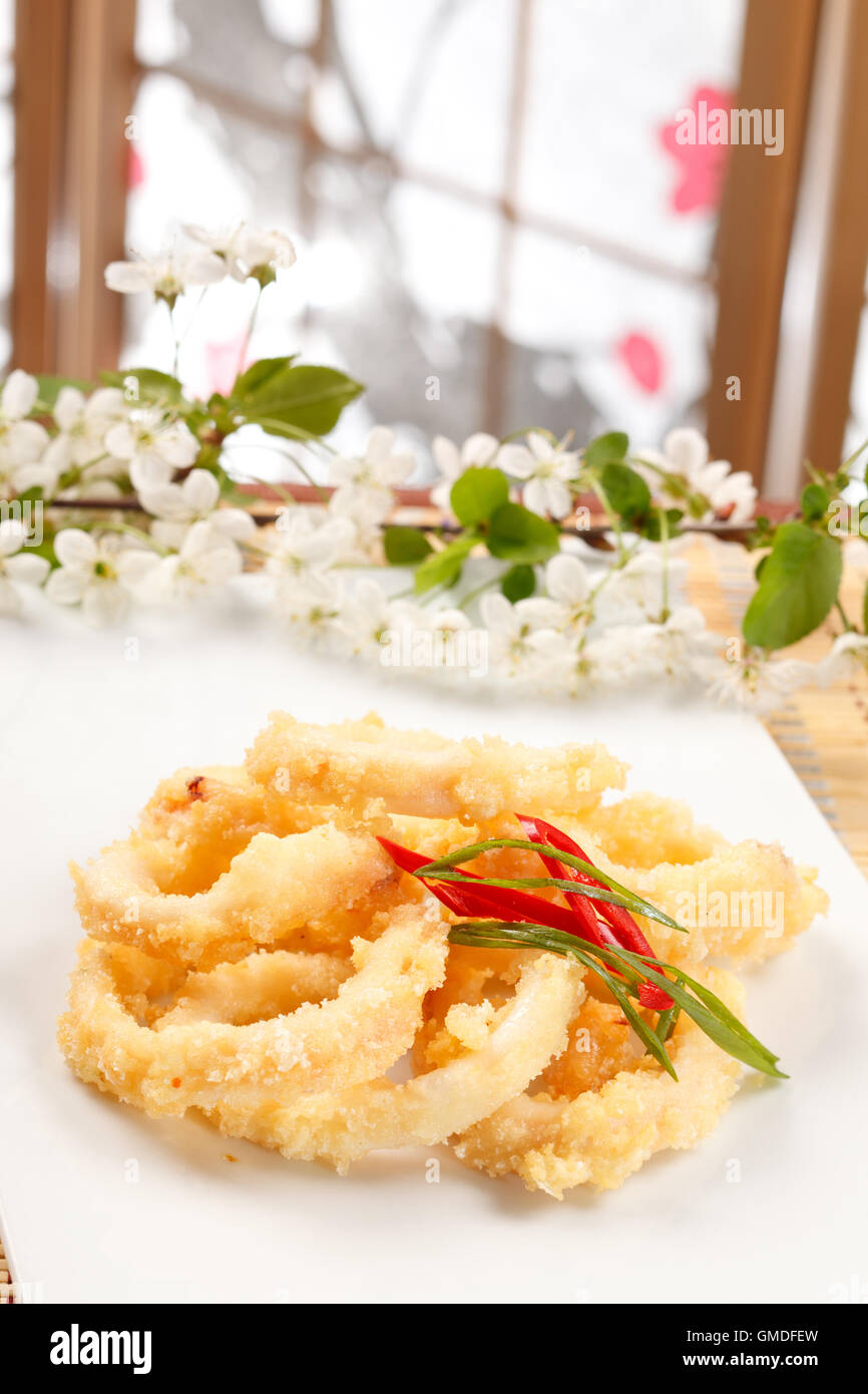 Fried Calamari Rings Stock Photo - Alamy