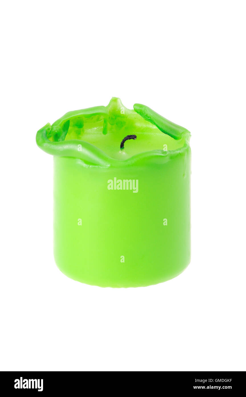 Green big melting candle Stock Photo Alamy