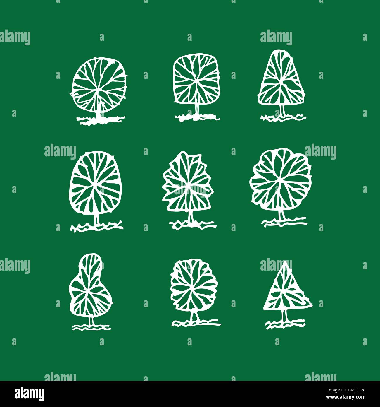 Hand Draw Tree Icon Illustration design Stock Vector Image & Art - Alamy