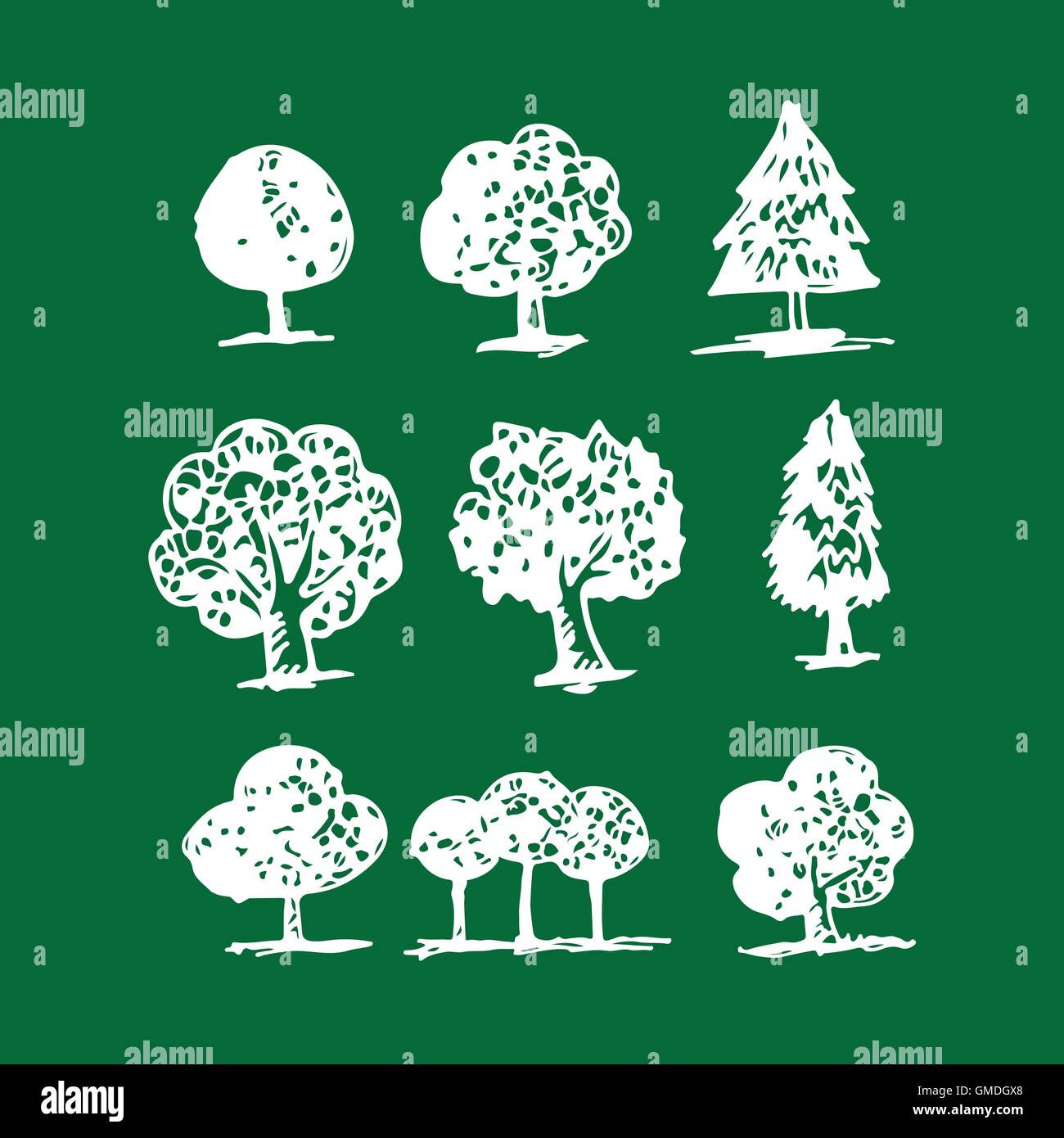 Hand Draw Tree Icon Illustration design Stock Vector Image & Art - Alamy