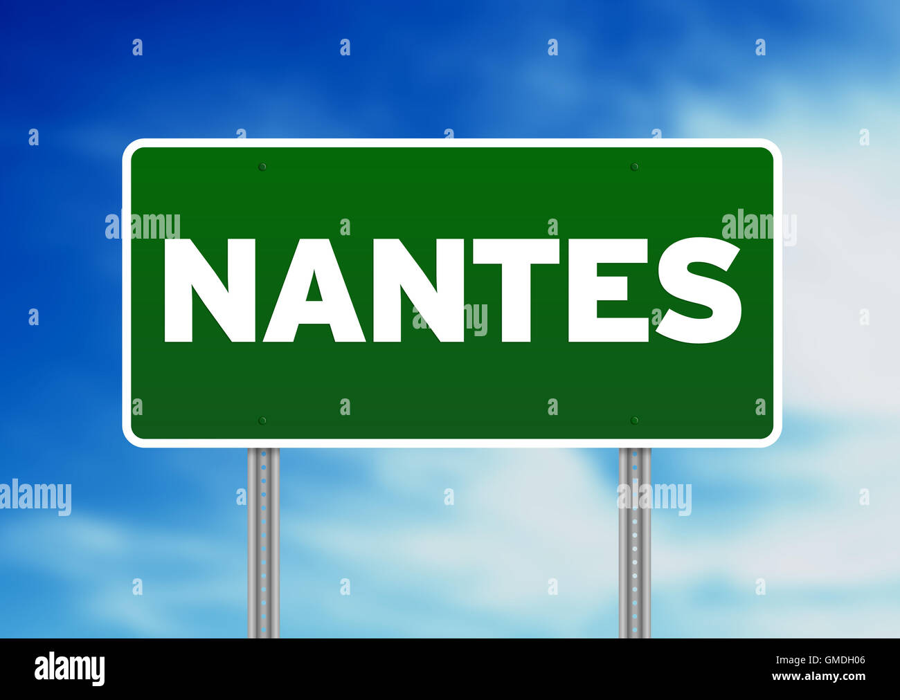 Green Road Sign Nantes, France Stock Photo Alamy
