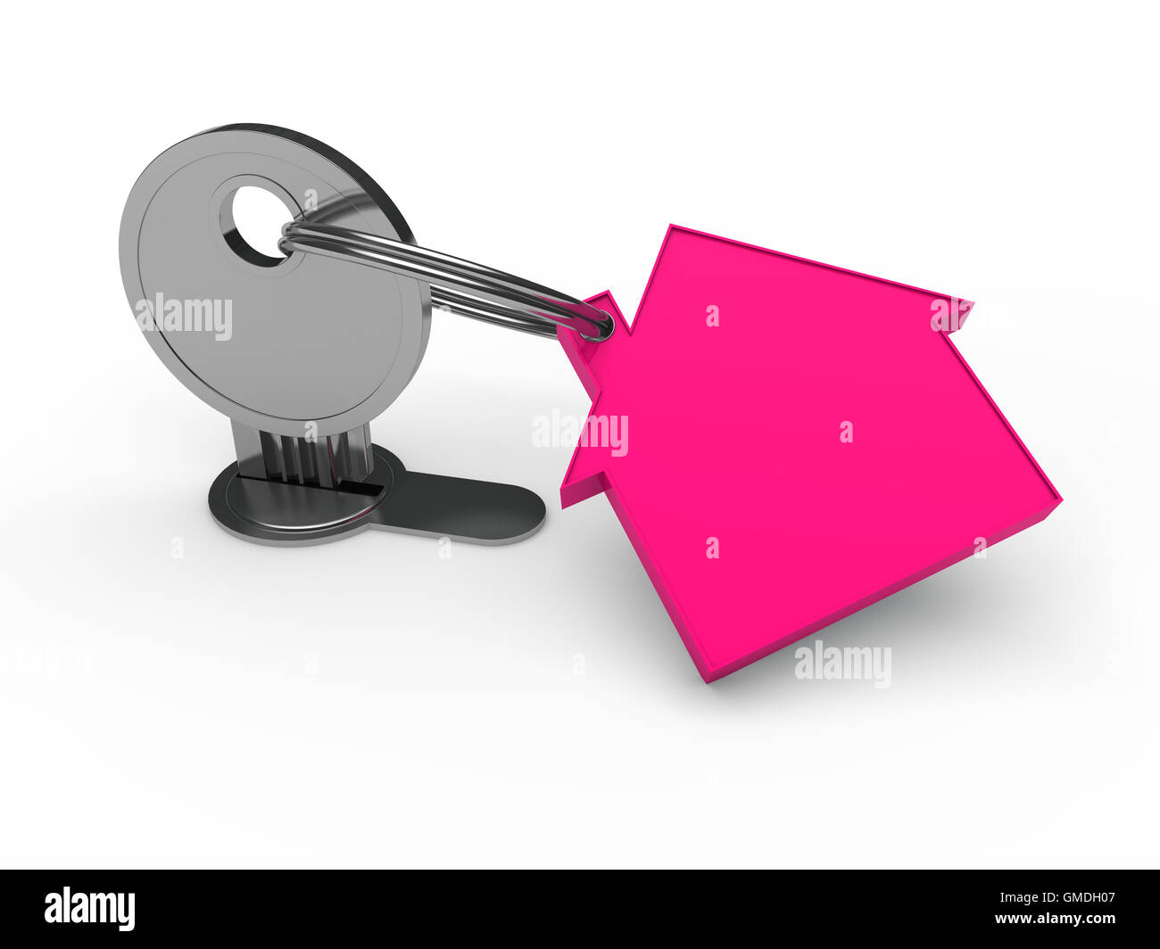3d key pink house Stock Photo Alamy