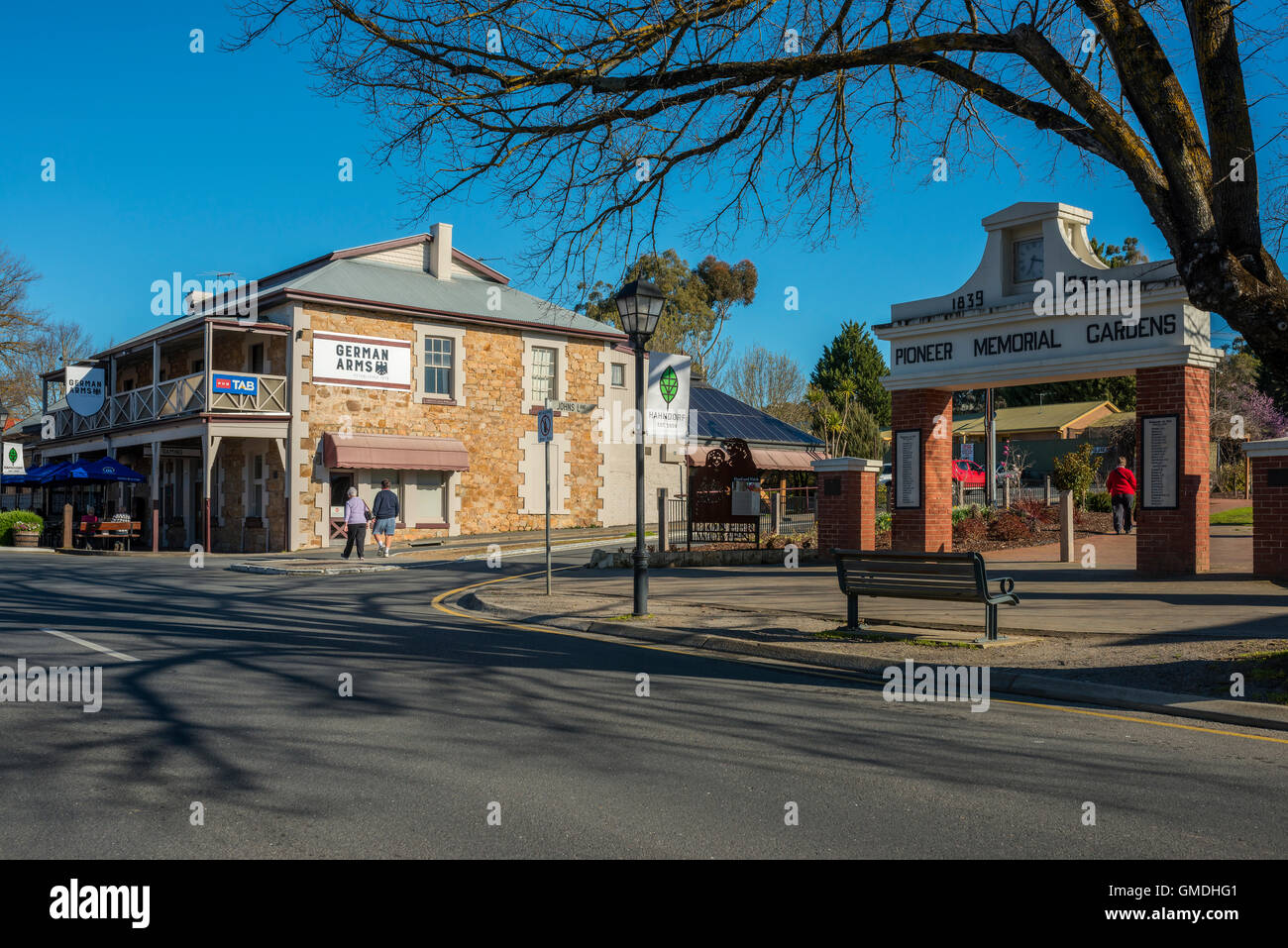 The German Arms hotel in Hahndorf's main street, in South Australia's picturesque Adelaide Hills