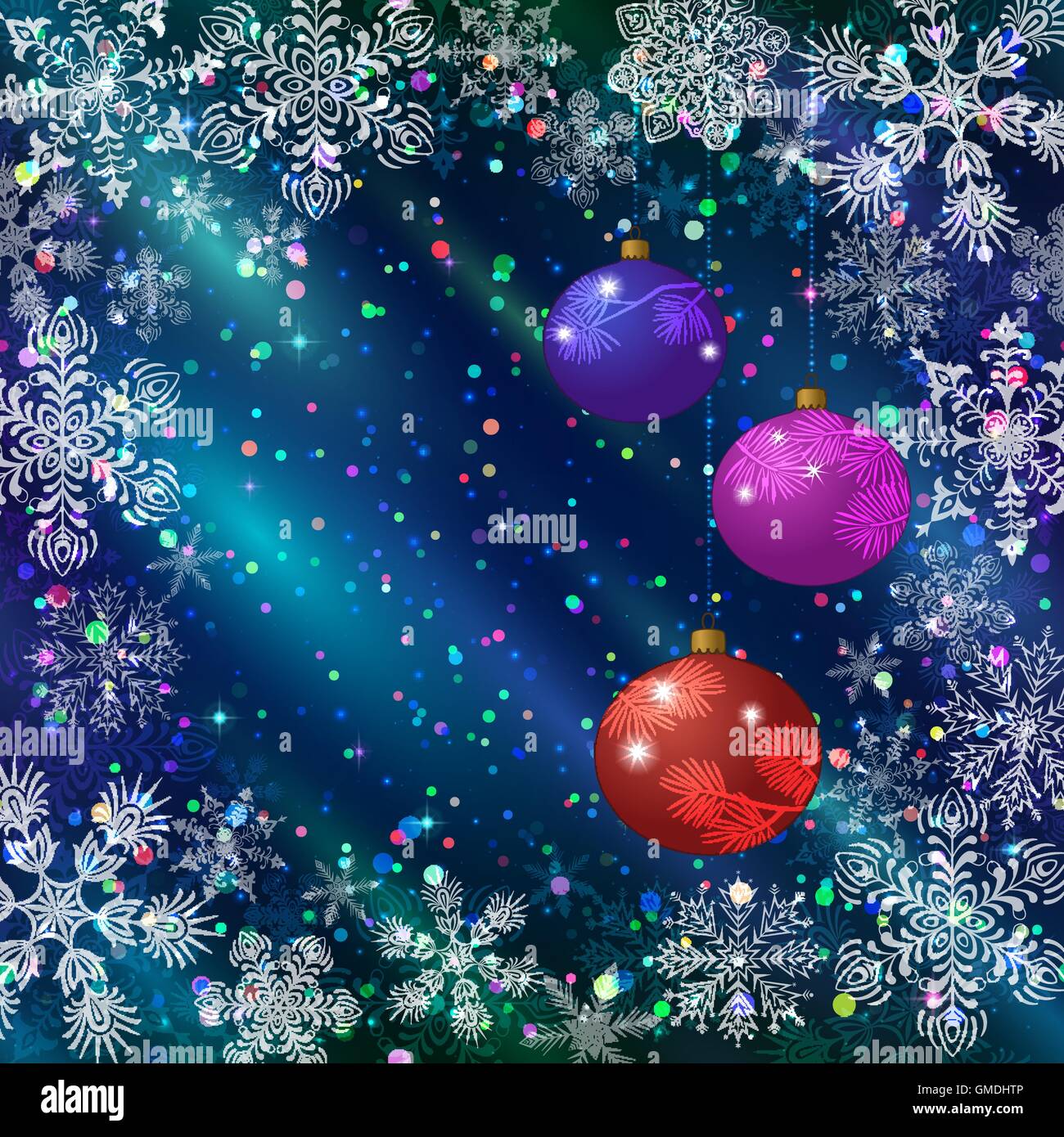 Christmas background with balls and snowflakes Stock Vector Image & Art ...