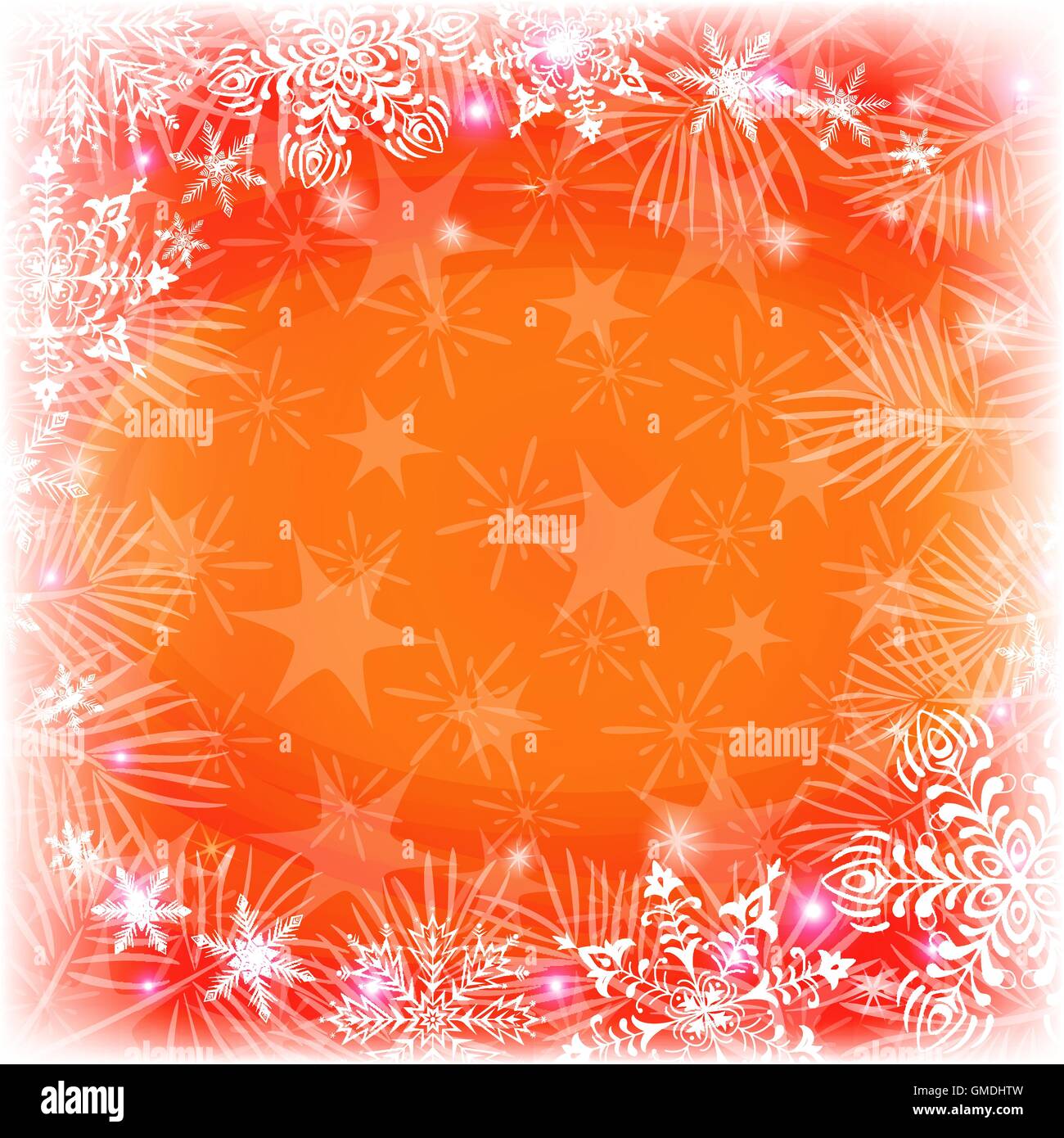 Snowflakes on branch tree Stock Vector Images - Alamy