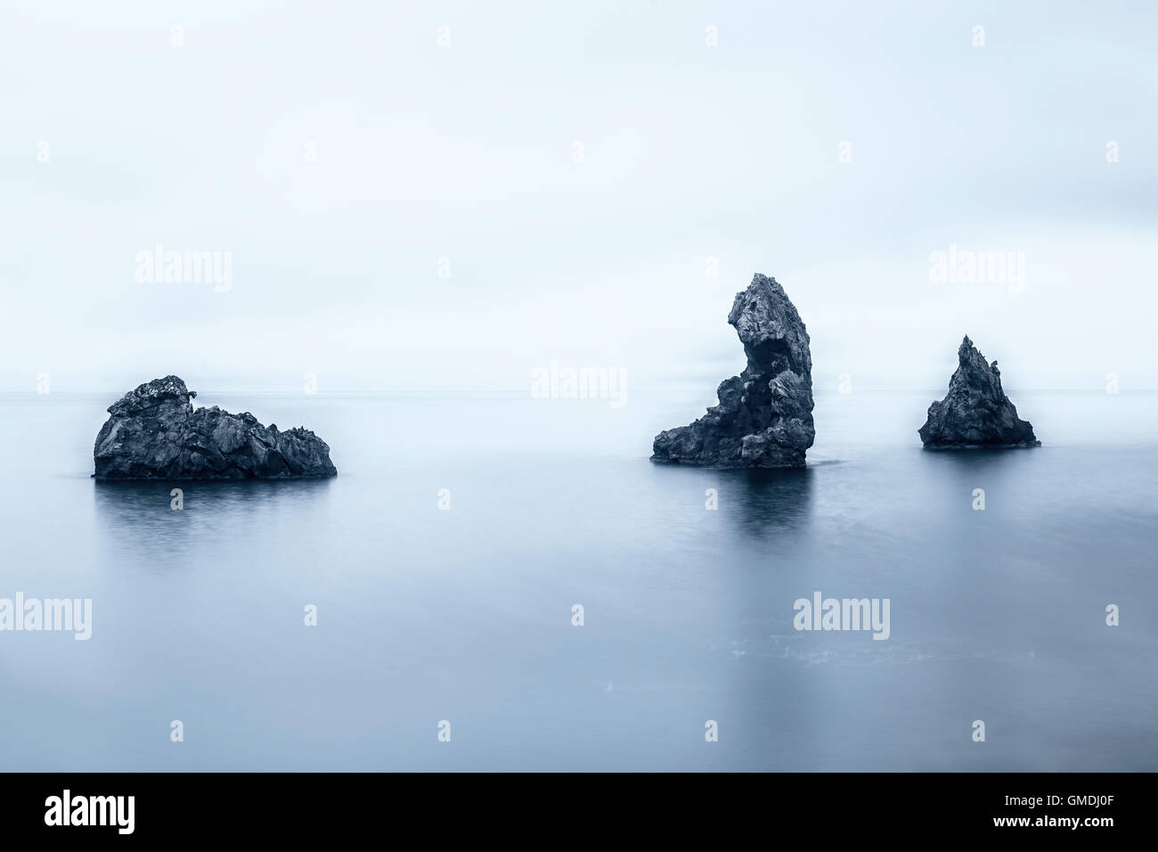 lava formation in the North Coast of Heimaey, Vestmannaeyjar, Iceland Stock Photo