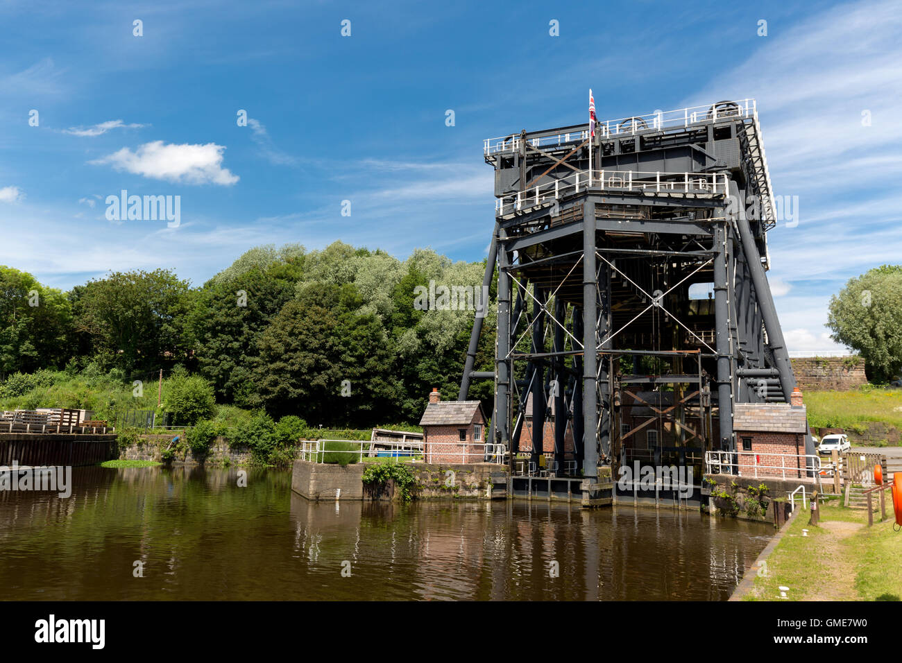 Canals in England    Anderton Boat Lift  River Weaver Navigation England UK Stock Photo