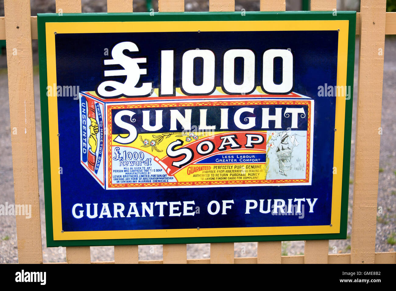 Old soap advert for Soap. Corfe England UK Stock Photo