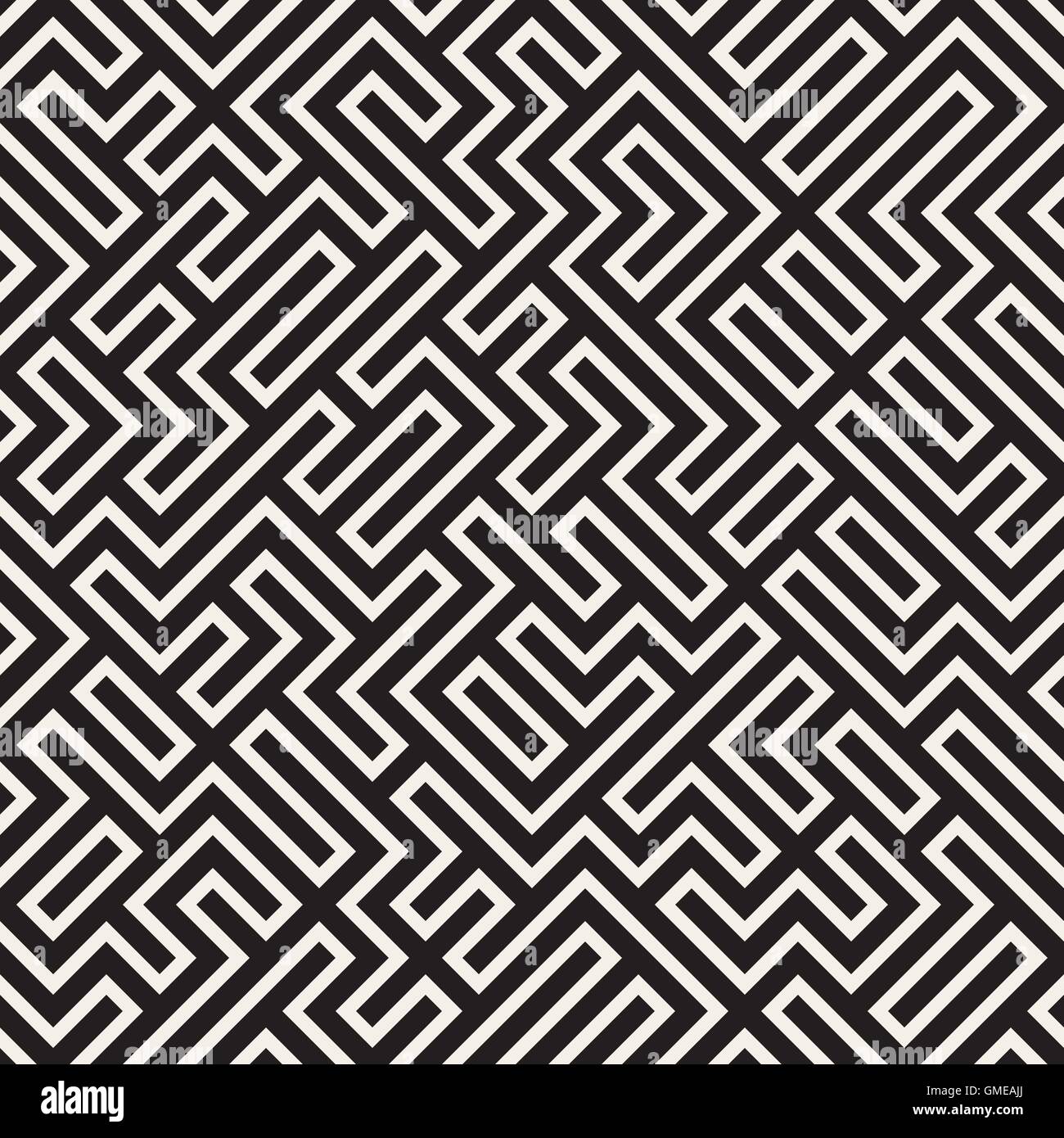 Vector Seamless Black and White Maze Lines Pattern Stock Vector Image ...
