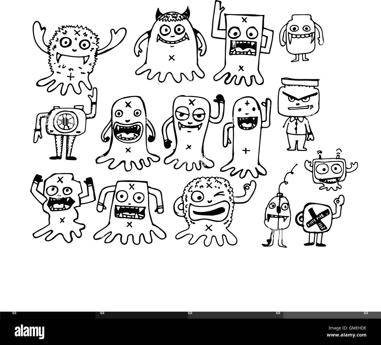 cartoon cute monsters illustration design Stock Vector