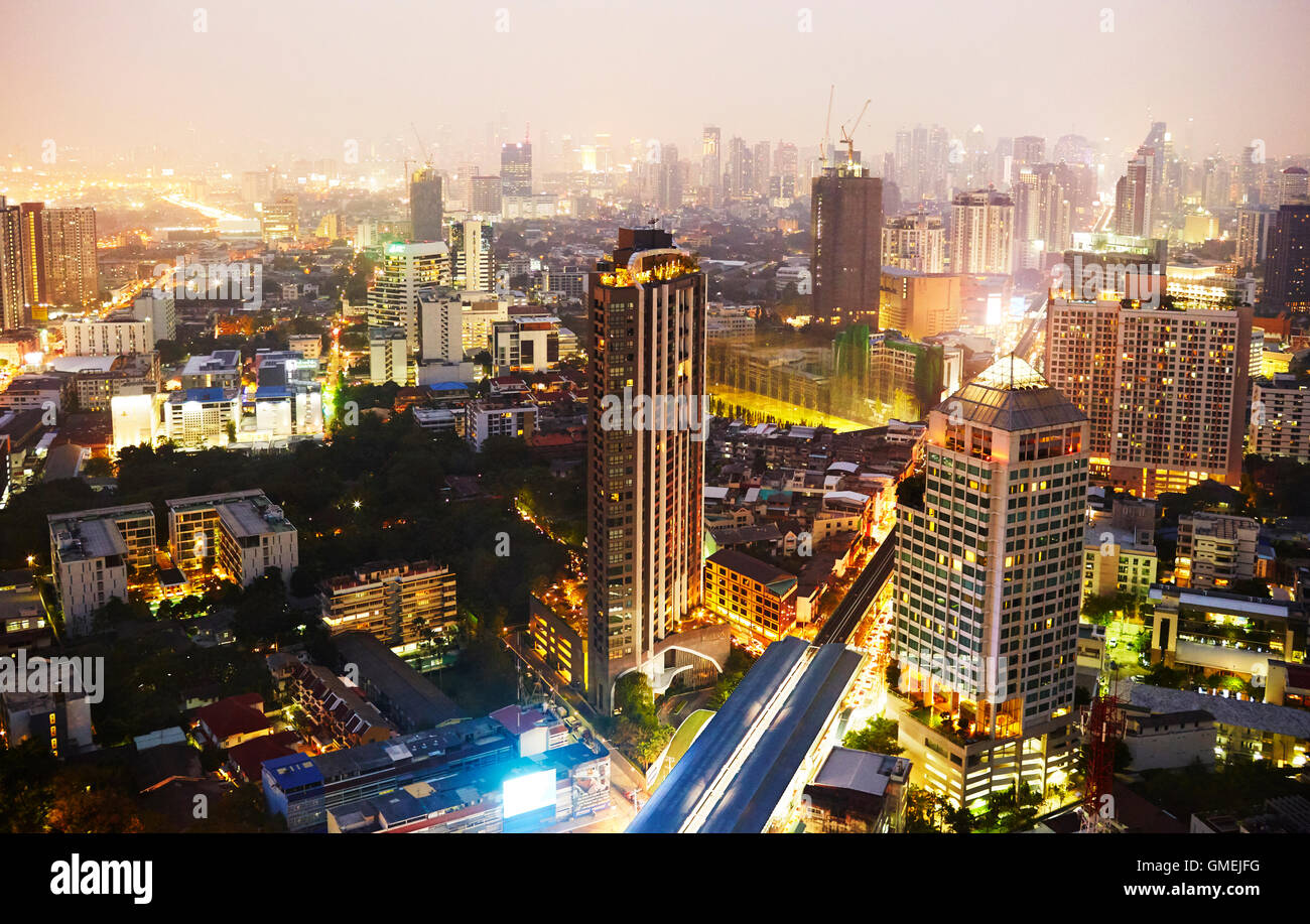 Night time city shot of Bangkok, Thailand Stock Photo Alamy