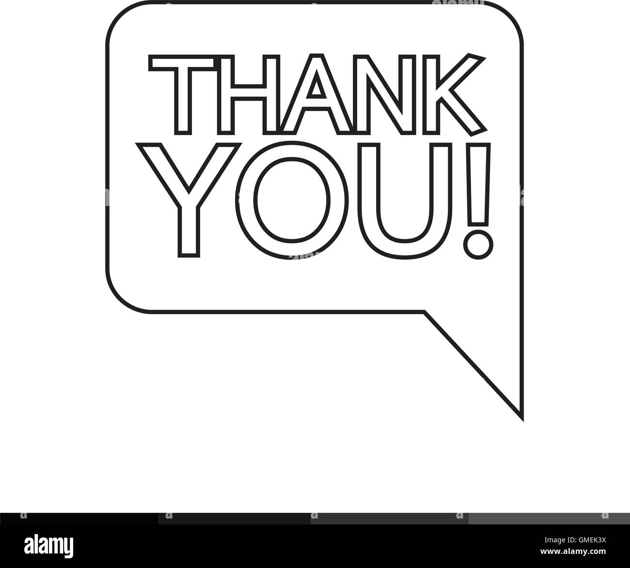 Thank you sign icon Speech bubble Illustration design Stock Vector
