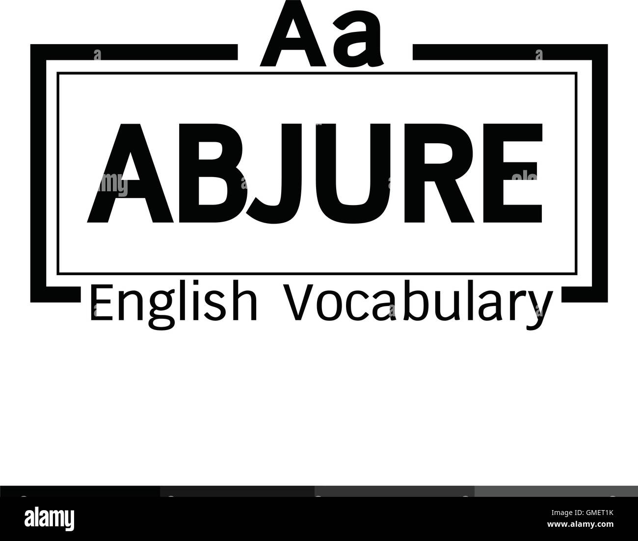 ABJURE english word vocabulary illustration design Stock Vector