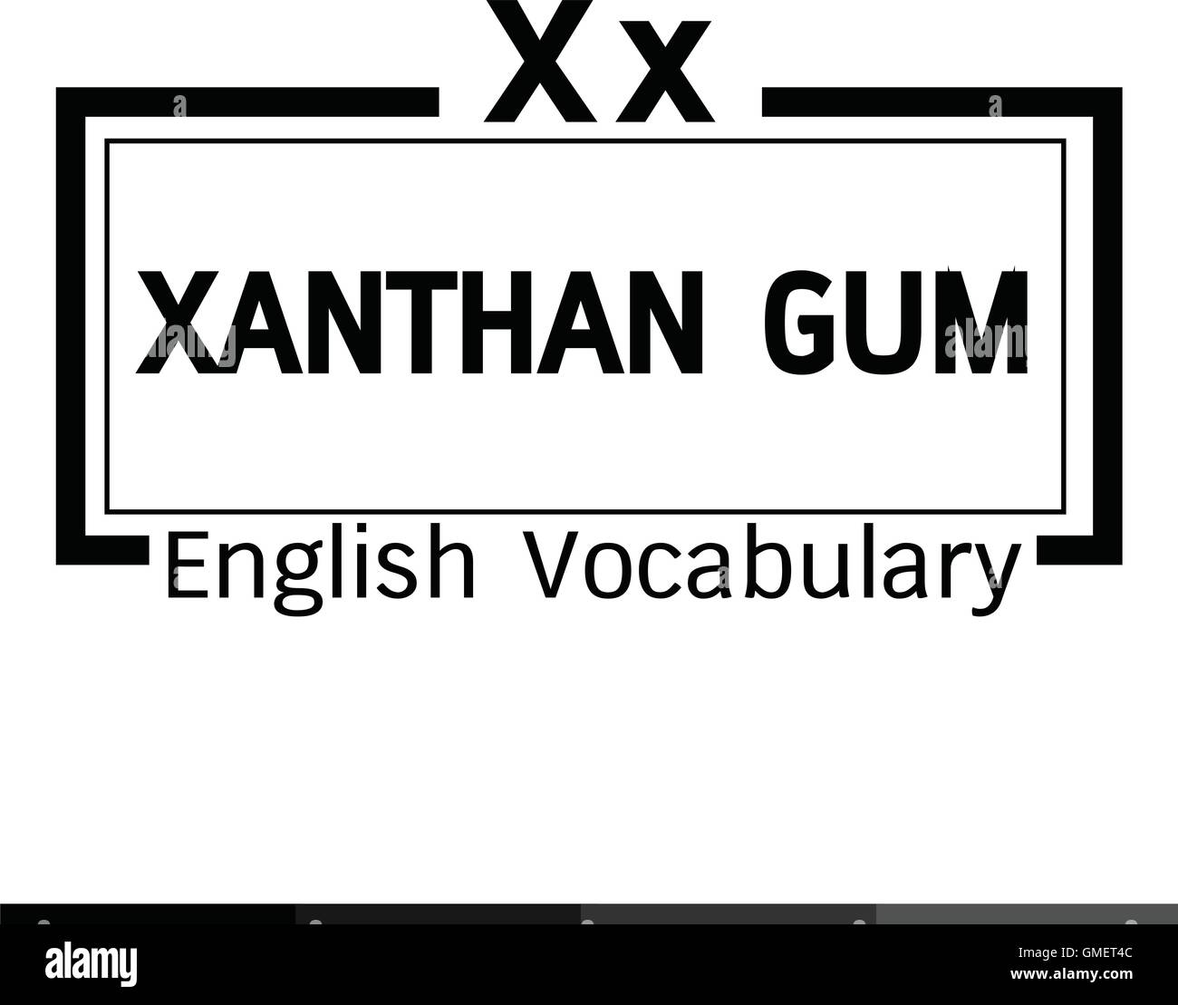 xanthan gum english word vocabulary illustration design Stock Vector