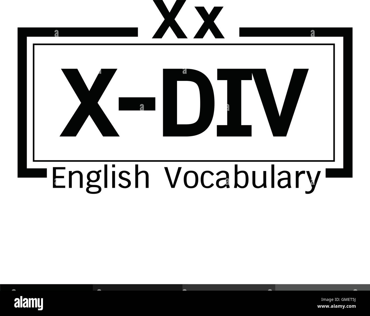 XDIV english word vocabulary illustration design Stock Vector Image