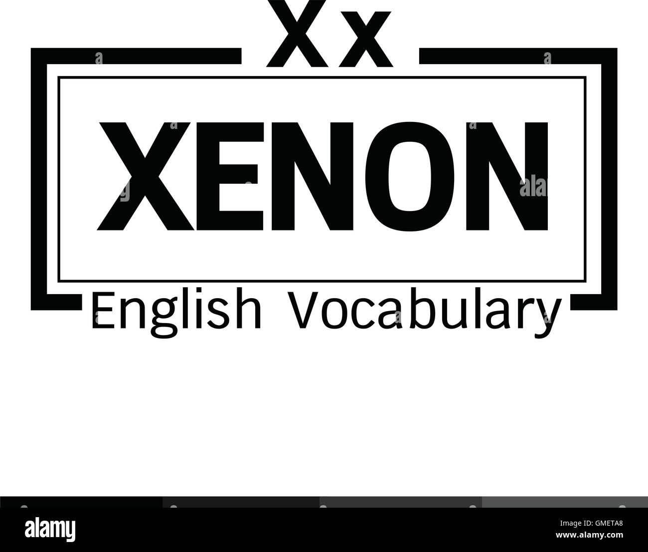 XENON english word vocabulary illustration design Stock Vector Image