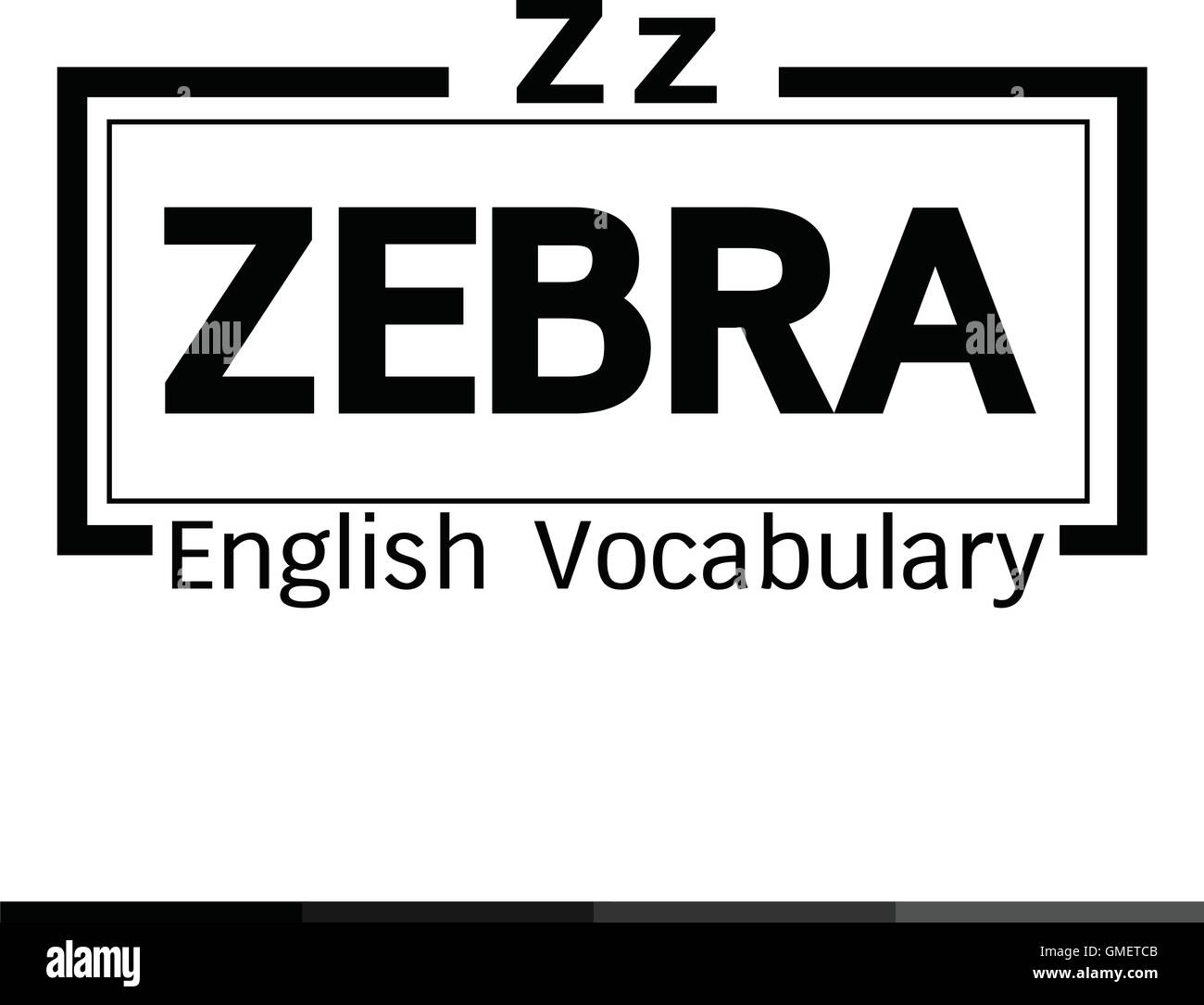 ZEBRA english word vocabulary illustration design Stock Vector Image