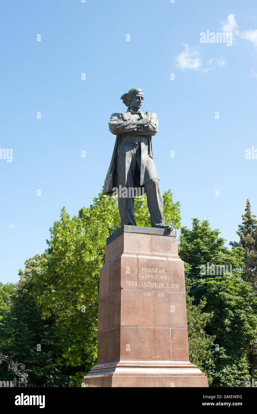 Saratov, Russia - June 28, 2016. Monument to N. G. Chernyshevsky in Sararov city. Russia Stock Photo