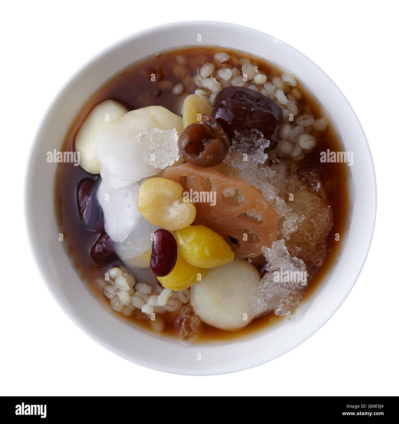 Clipping path (Dicut around Object) for work. Chinese Dessert. Stock Photo