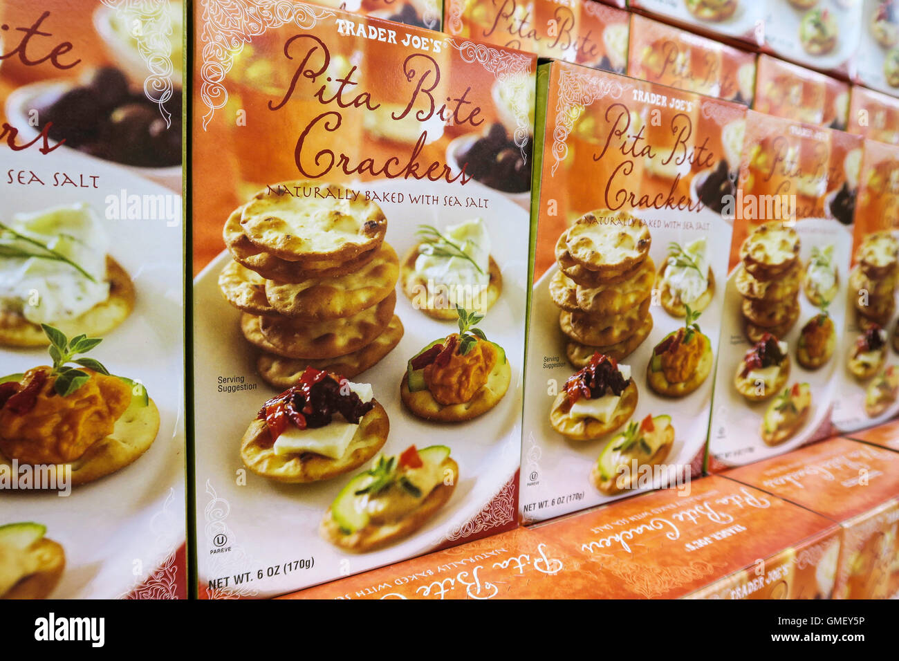 Pita Snack Cracker Boxes, Trader Joe's Specialty Grocery Store, NYC