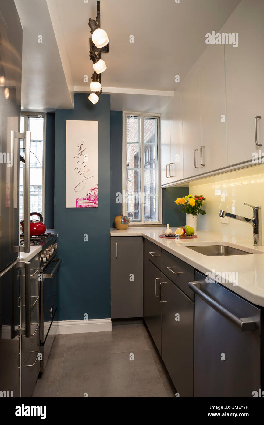 Efficiency Apartment Kitchen Interior, NYC, USA Stock Photo - Alamy