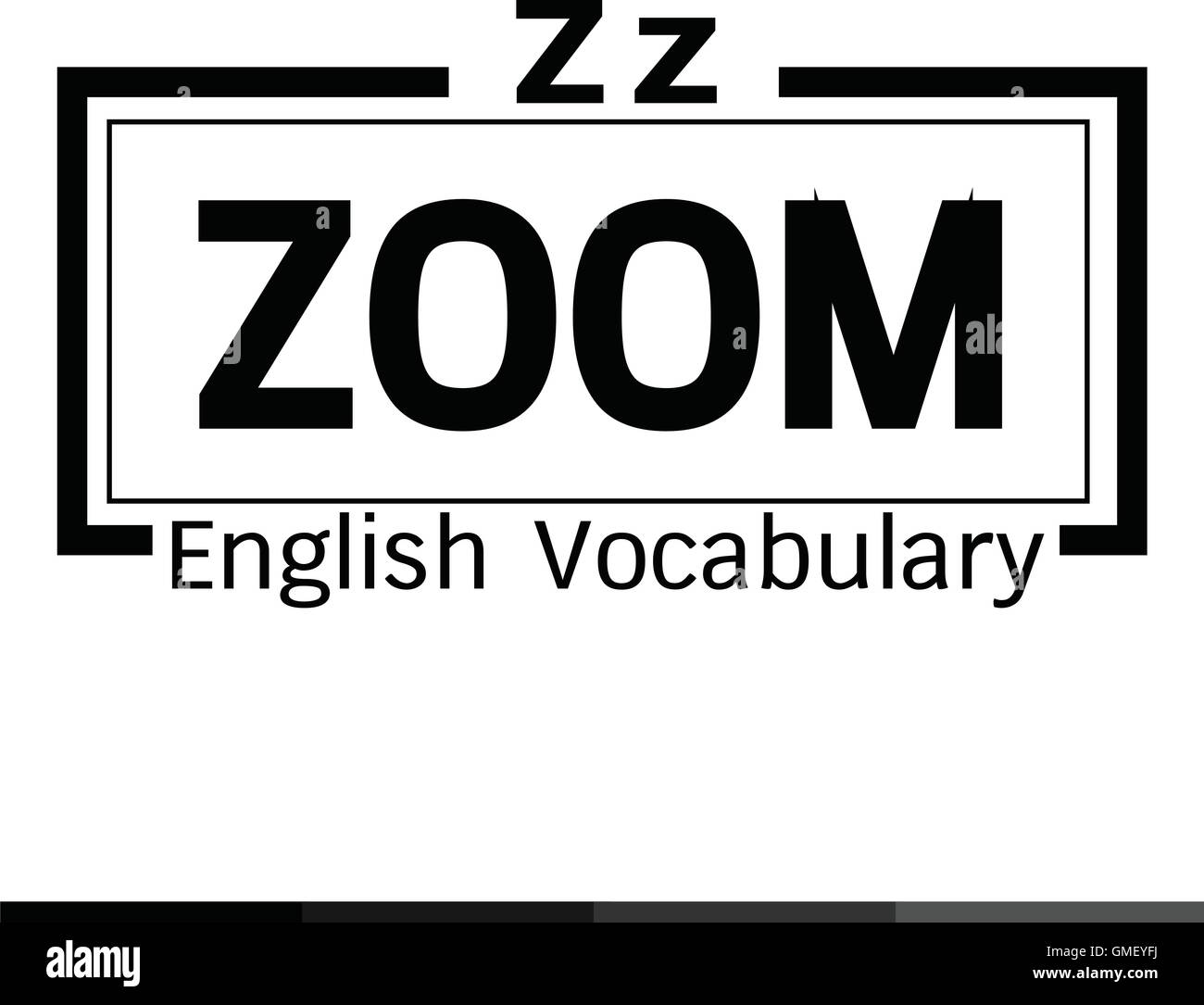 ZOOM english word vocabulary illustration design Stock Vector Image