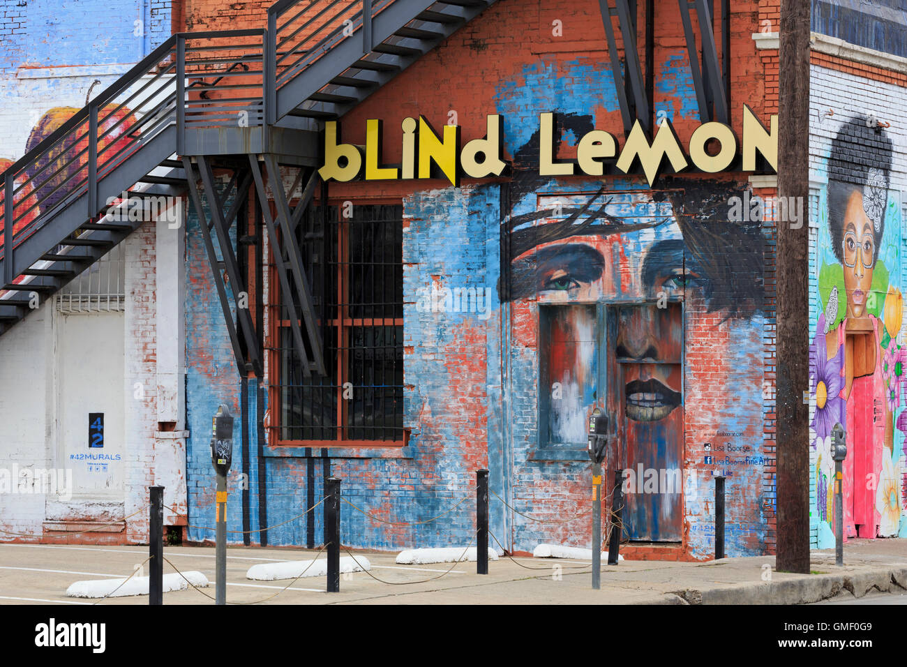 Blind Lemon Bar, Deep Ellum District, Dallas, Texas, USA Stock Photo
