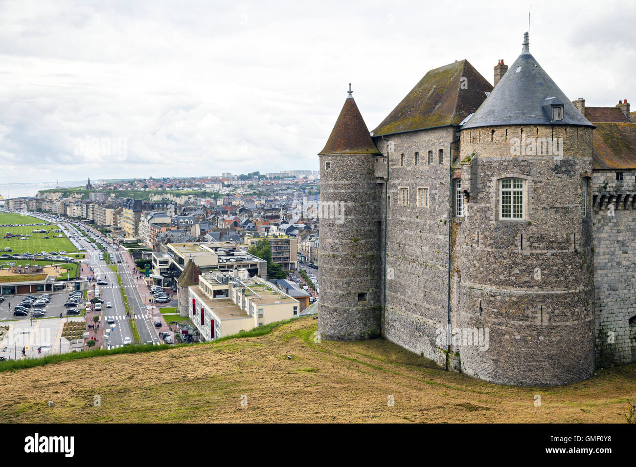 View on the castle and city Dieppe, Normandy, France Stock Photo