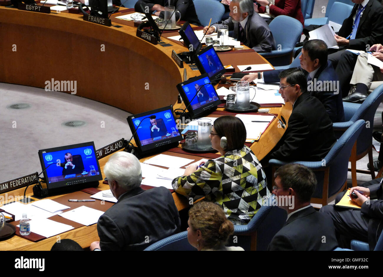 New York, United States. 25th August 2016. Security Council 7760 meeting United Nations Interim Administration Mission in Kosovo Credit:  Ognjen Stevanovic/Alamy Live News Stock Photo