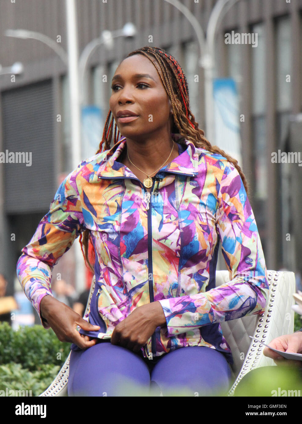 New York, USA. 25th August, 2016.  Venus Williams at Fox & Friends  to talk about US Open and her line of sport gear in New York. August 25, 2016. Credit:  MediaPunch Inc/Alamy Live News Stock Photo