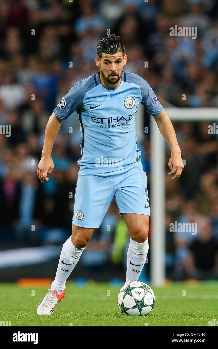 Manchester, UK. 24th Aug, 2016. Nolito (Man C) Football/Soccer : Nolito of Manchester City during the UEFA Champions League Play-off second leg match between Manchester City and Steaua Bucharest at Etihad Stadium in Manchester, England . © AFLO/Alamy Live News Stock Photo