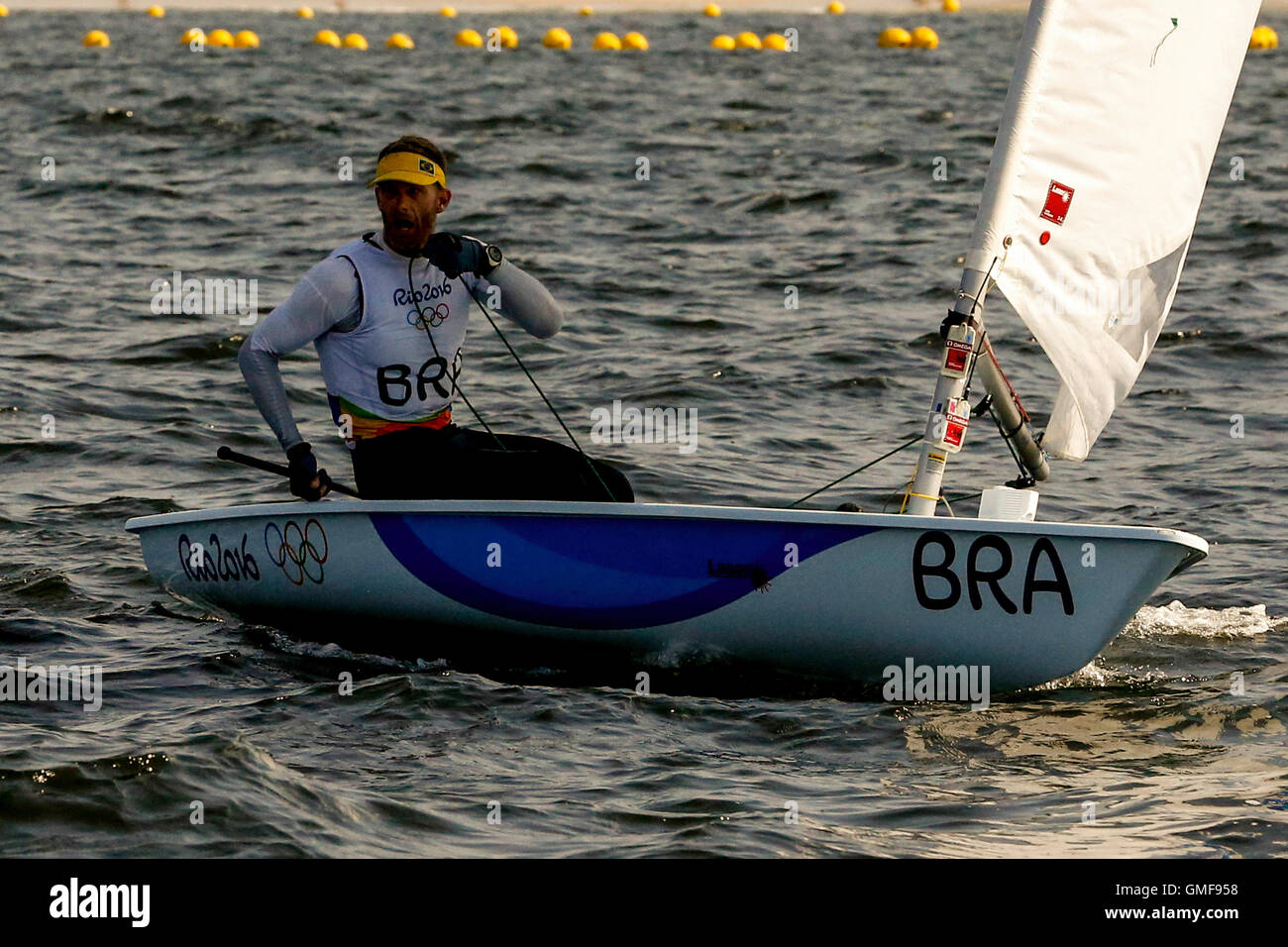 RIO DE JANEIRO, RJ - 16.08.2016: 2016 SAILING OLYMPICS - Robert Scheidt (BRA) during the candle Rio Olympics 2016 held at Marina da Glória, in Guanabara Bay. NOT AVAILABLE FOR LICENSING IN CHINA (Photo: Marcelo Cortes/Fotoarena) Stock Photo