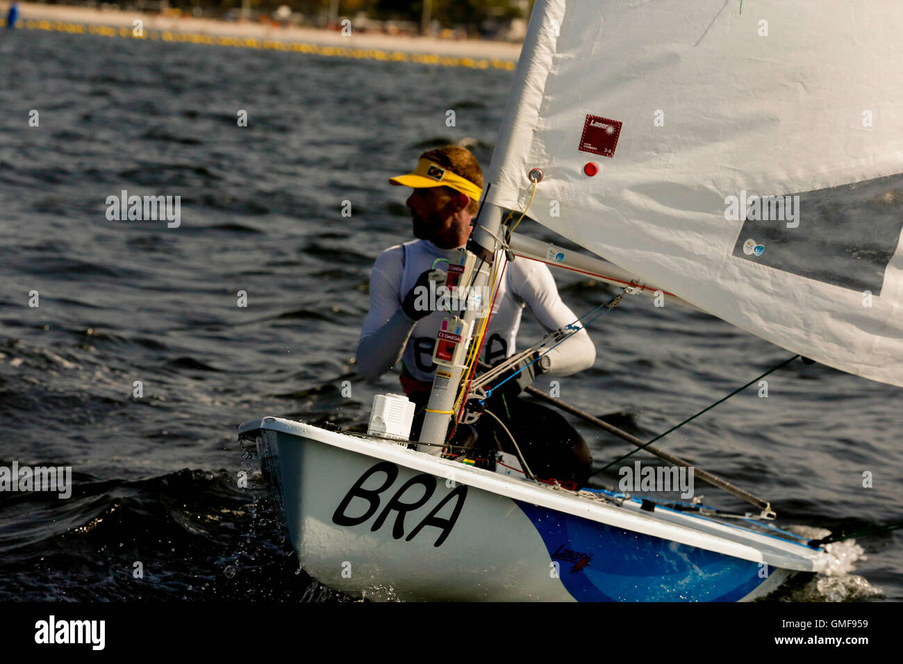 RIO DE JANEIRO, RJ - 16.08.2016: 2016 SAILING OLYMPICS - Robert Scheidt (BRA) during the candle Rio Olympics 2016 held at Marina da Glória, in Guanabara Bay. NOT AVAILABLE FOR LICENSING IN CHINA (Photo: Marcelo Cortes/Fotoarena) Stock Photo