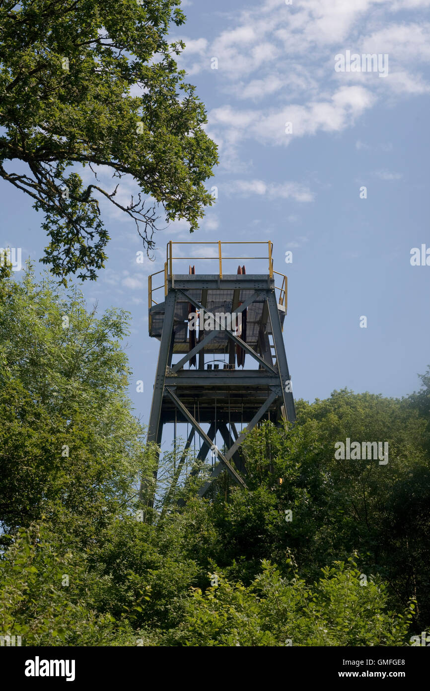 Top of shaft at Dolaucothi Gold Mine Stock Photo