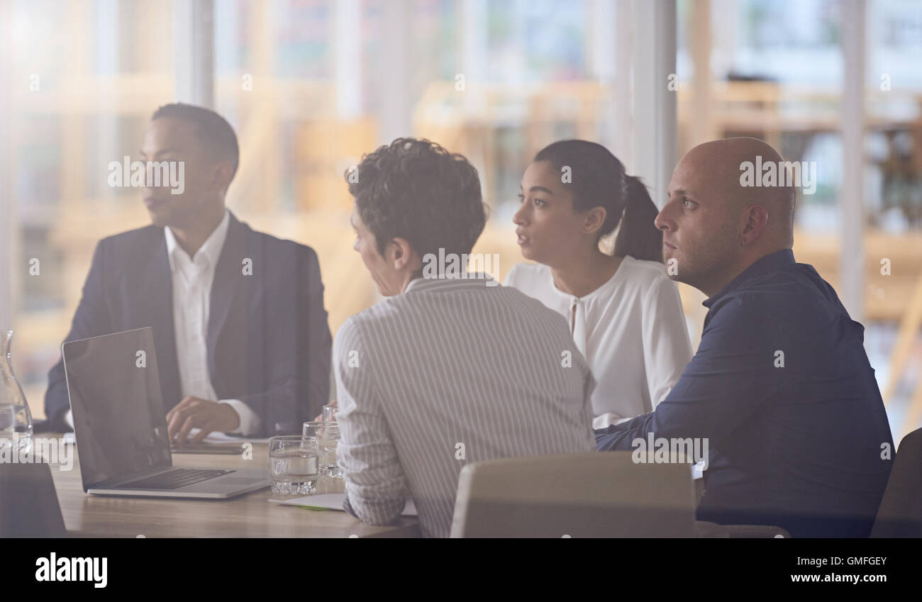 dynamic group of diverse multiethinic business people in modern office Stock Photo