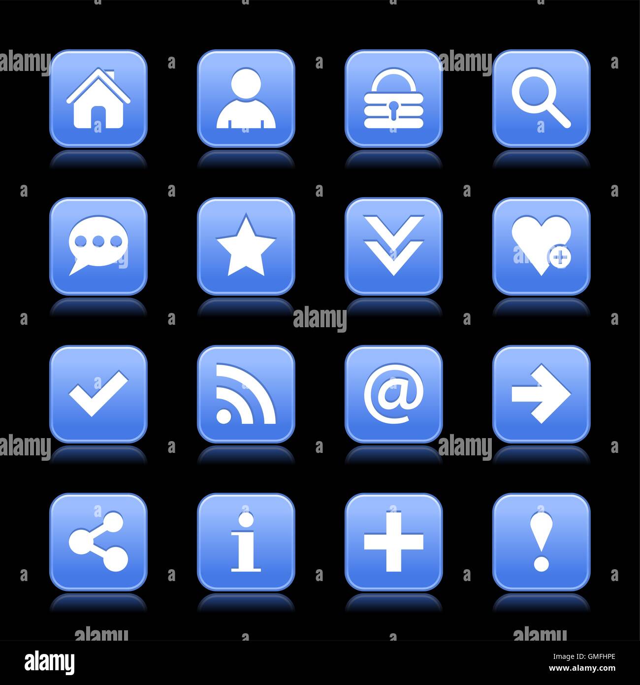 16 blue satin icon with white basic sign on rounded square web button ...