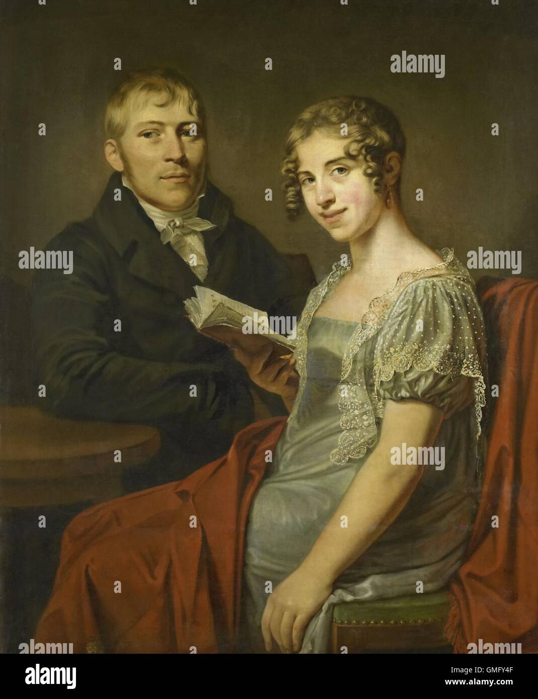 Hendrik Arend van den Brink and his Wife Lucretia Johanna van de Poll, by Louis Moritz, c. 1810, Dutch painting, oil on canvas (BSLOC 2016 2 80) Stock Photo