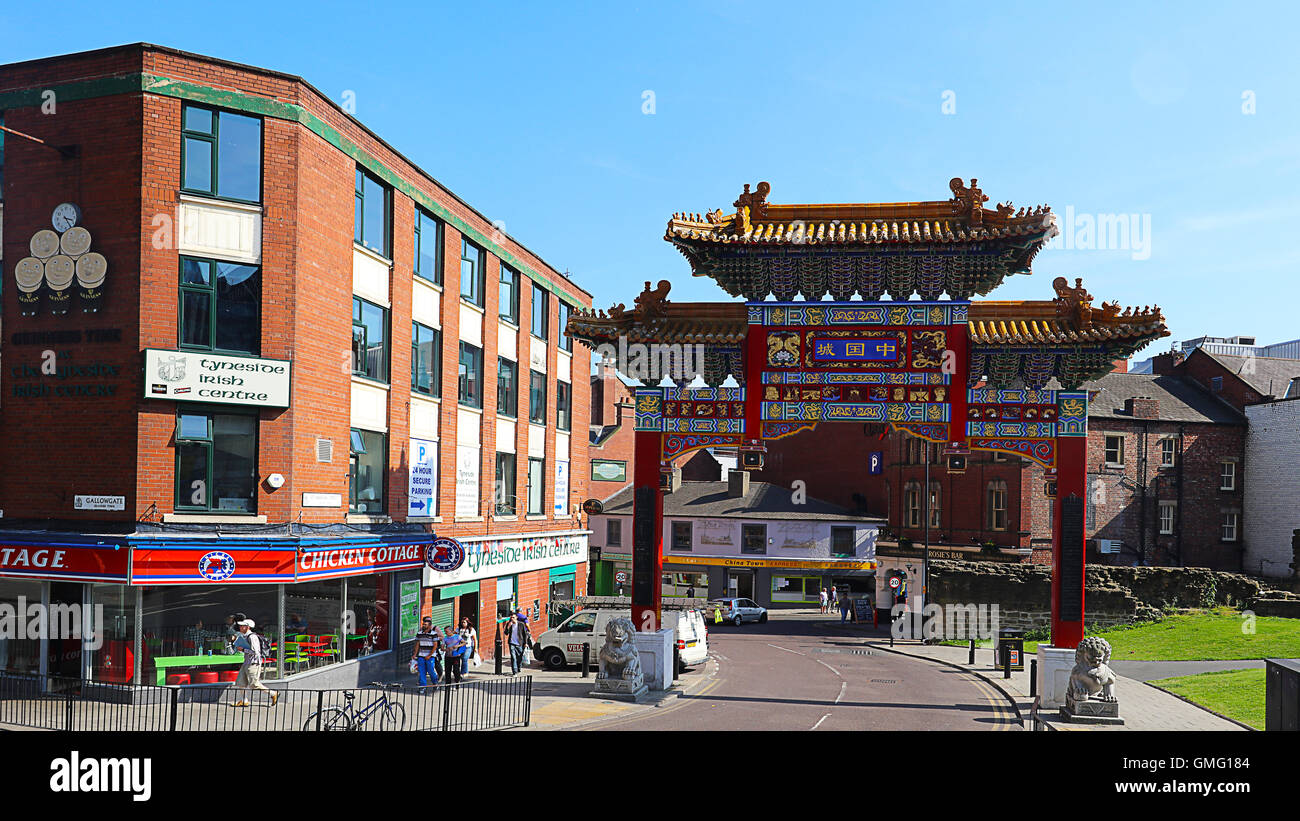 Chinatown Gate, Chinatown, Newcastle upon Tyne, England, UK Stock Photo