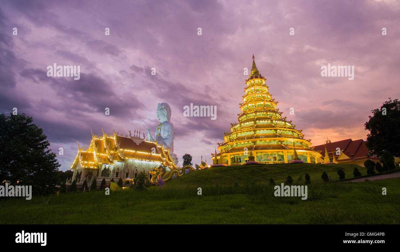 Wat hyua pla kang temple , Chiang Rai,northern of Thailand. Stock Photo