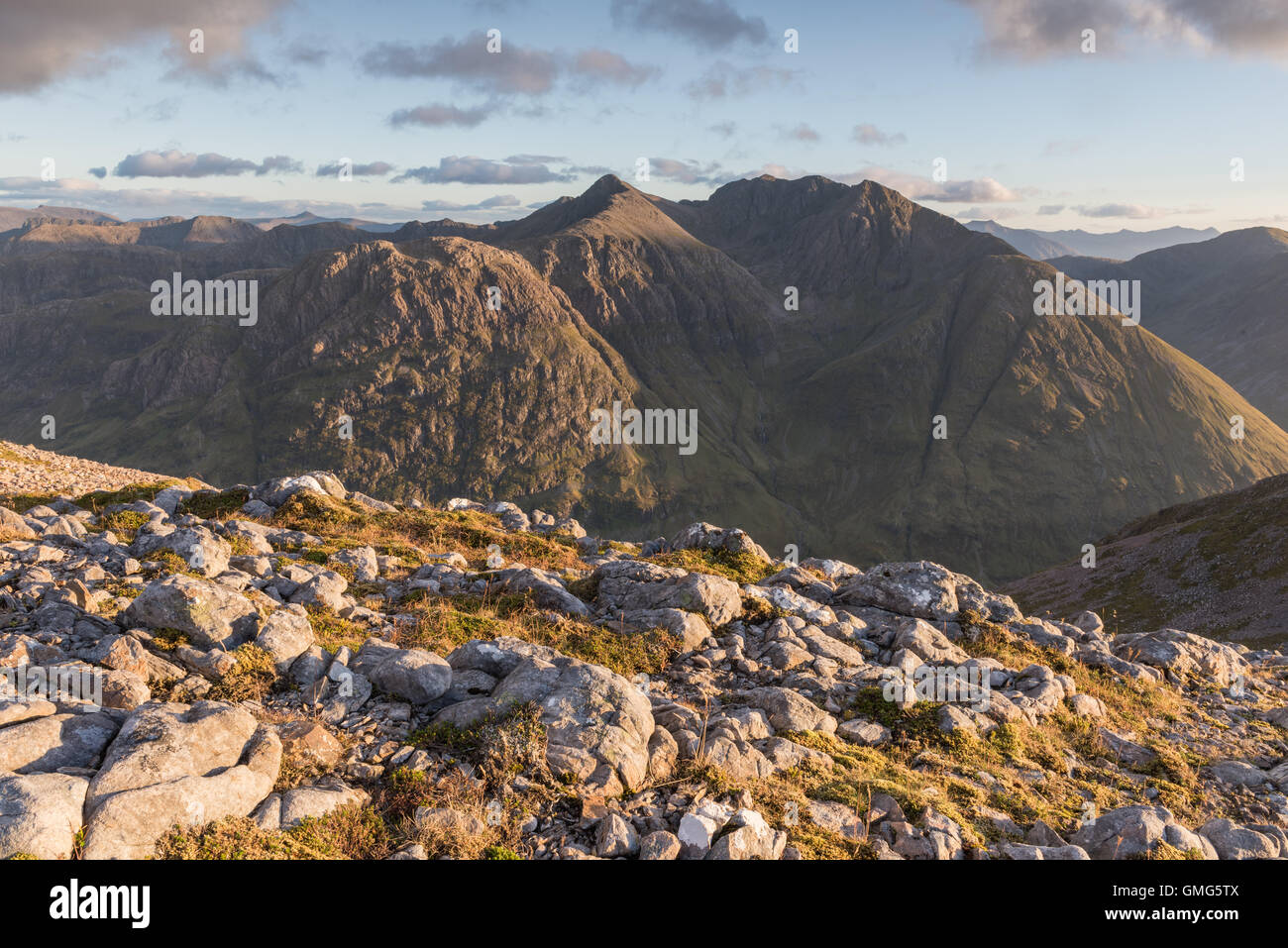 Bidean nam Bian from Sgorr nam Fiannaidh, Glen Coe, Scottish Highlands, Scotland Stock Photo