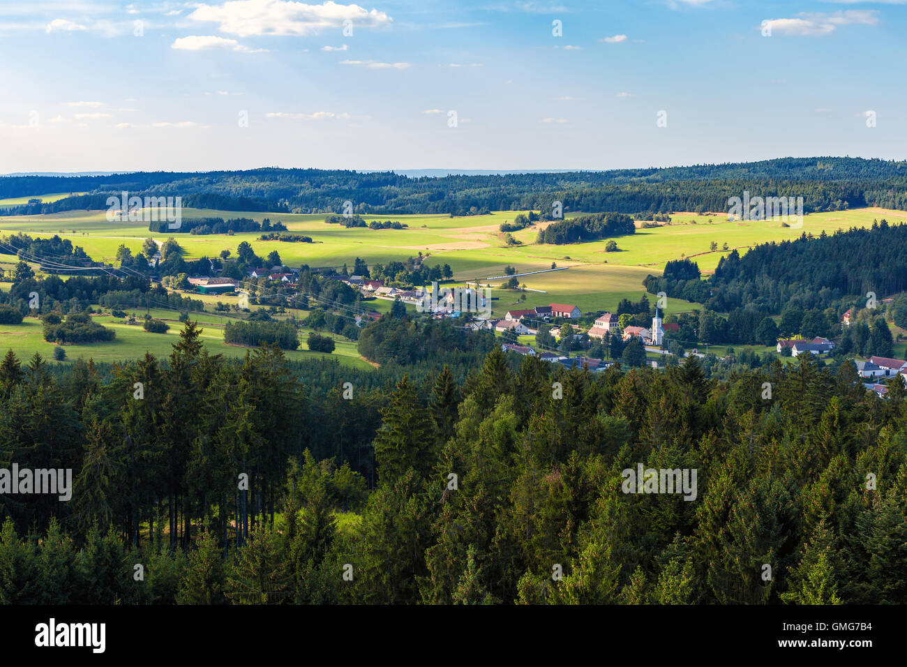 Aerial view from lookout U Jakuba to czech landscape known as Czech ...