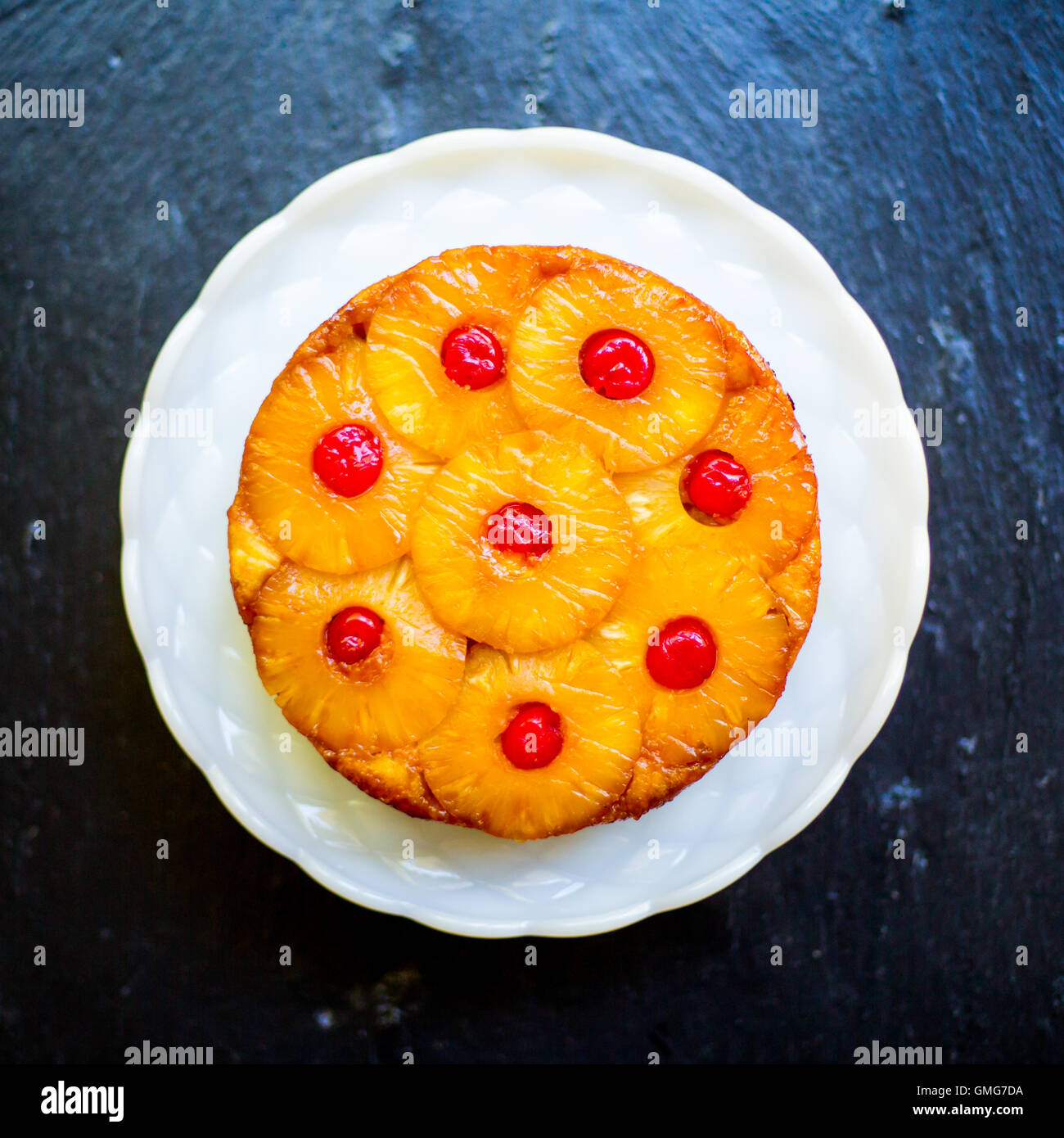 Pineapple & Coconut Upsidedown cake Stock Photo Alamy