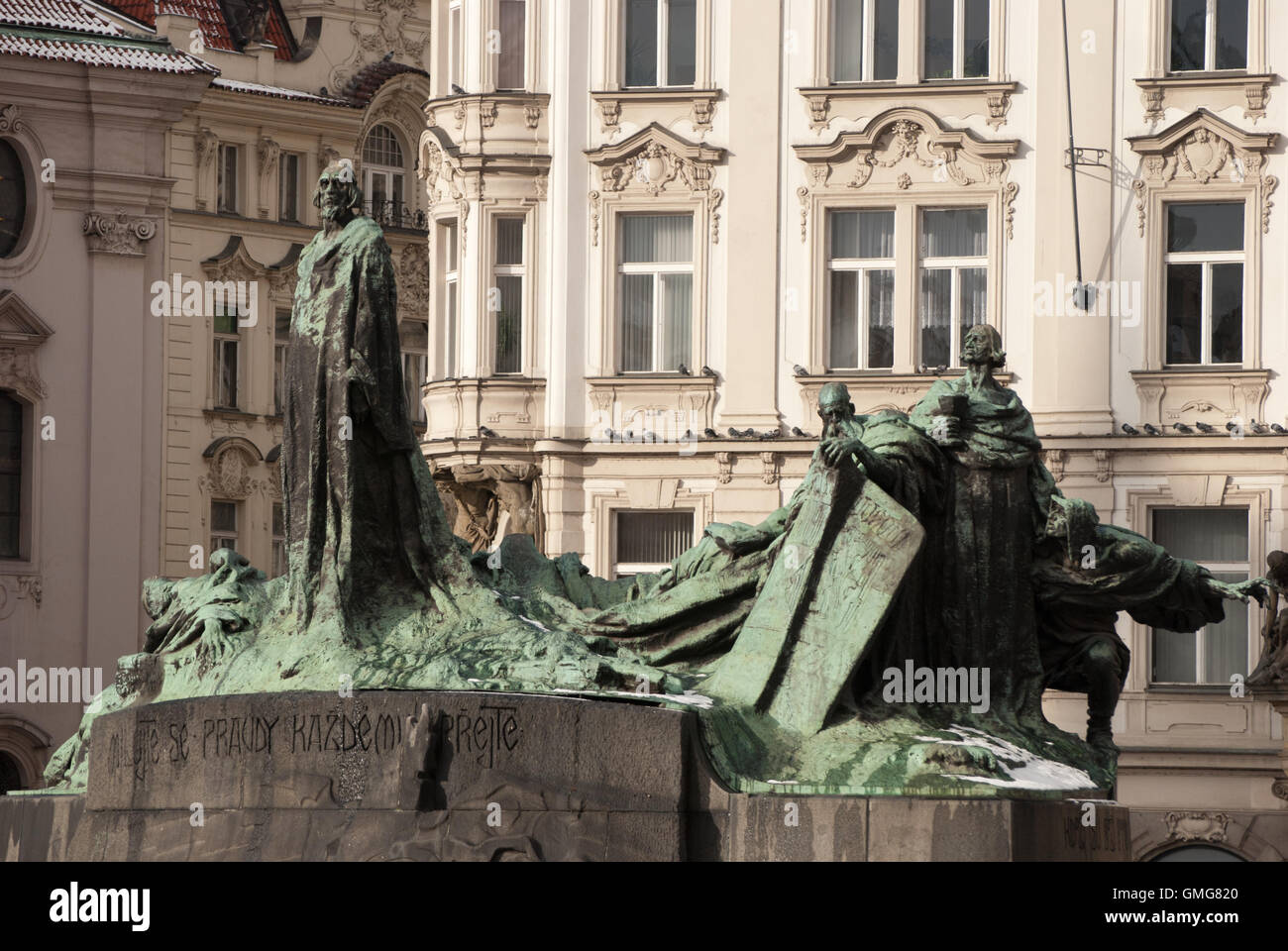 Created in 1900, the Hus Monument serves as the centre-piece of the Old  Town Square in Prague Stock Photo - Alamy